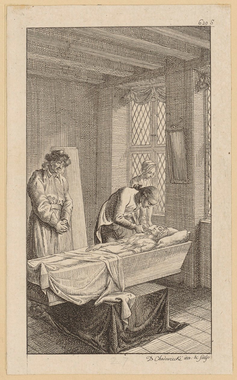 Minchen en el ataúd de Daniel Nikolaus Chodowiecki