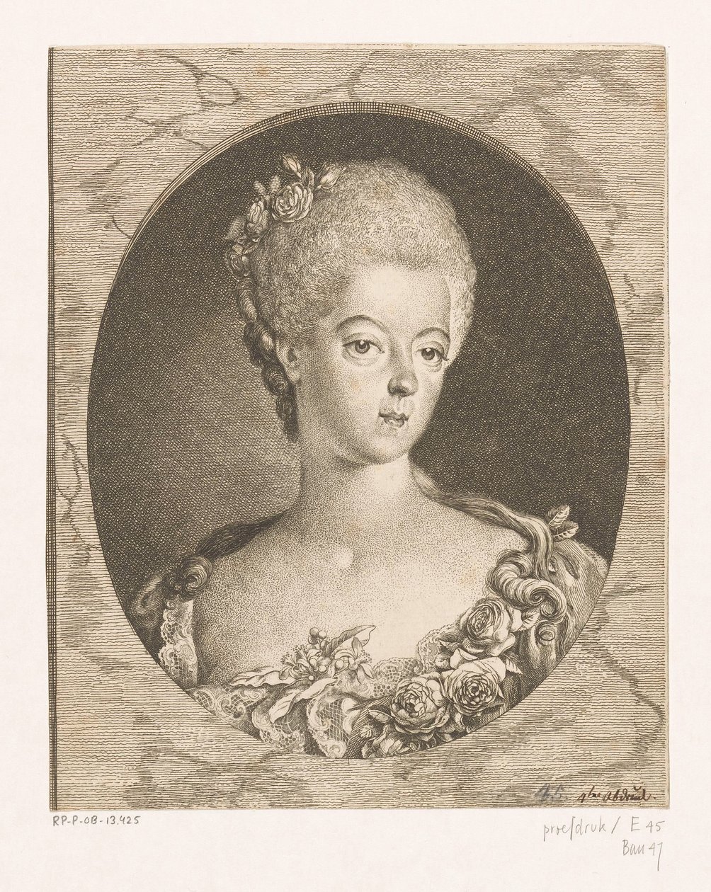 Retrato de Guillermina de Prusia de Daniel Nikolaus Chodowiecki