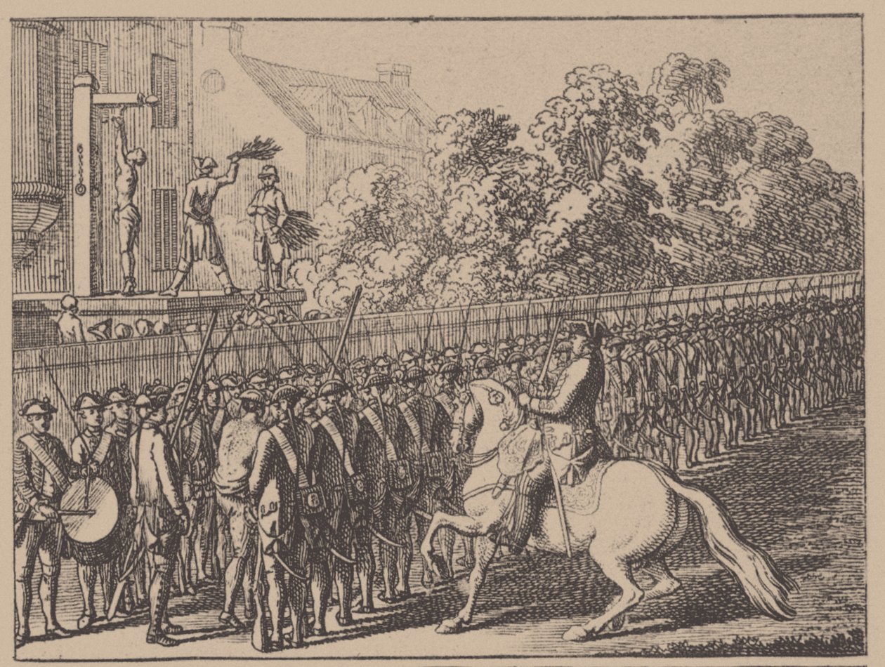 Pasar por el aro. Ilustración de Elementartwerk por J.B. Basedow, 1774 de Daniel Nikolaus Chodowiecki