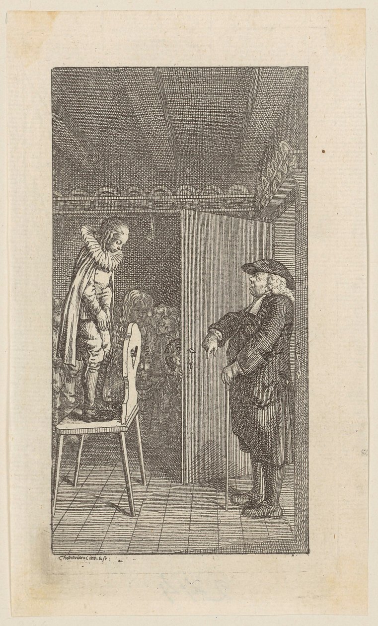 Grabado en cobre de la portada de «Los años de juventud de Heinrich Stilling» de Daniel Nikolaus Chodowiecki