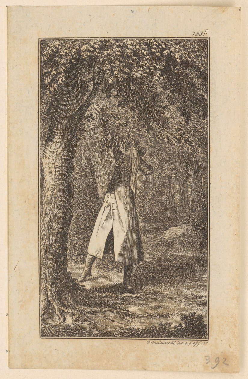 Grabado en cobre de la portada de «Wilhelm von Blumenthal», de Schummel, segunda parte de Daniel Nikolaus Chodowiecki