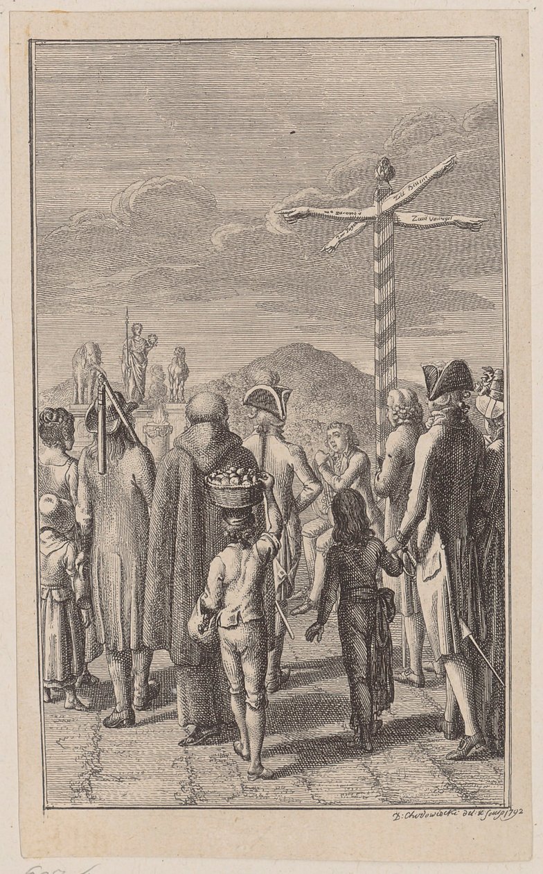 Grabado en cobre de portada de «Gedichte» de Wiesinger de Daniel Nikolaus Chodowiecki
