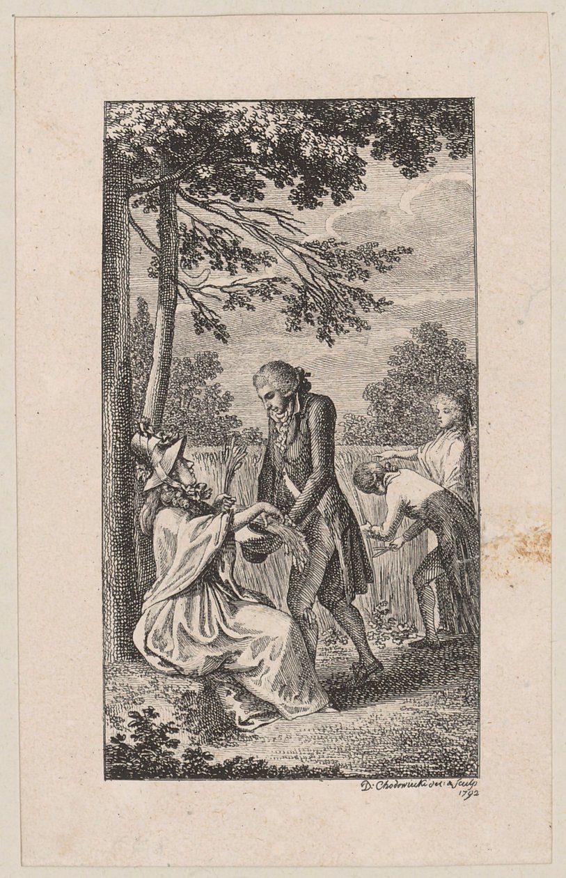 Lámina de cobre de la portada de «Ährenlese» de Daniel Nikolaus Chodowiecki