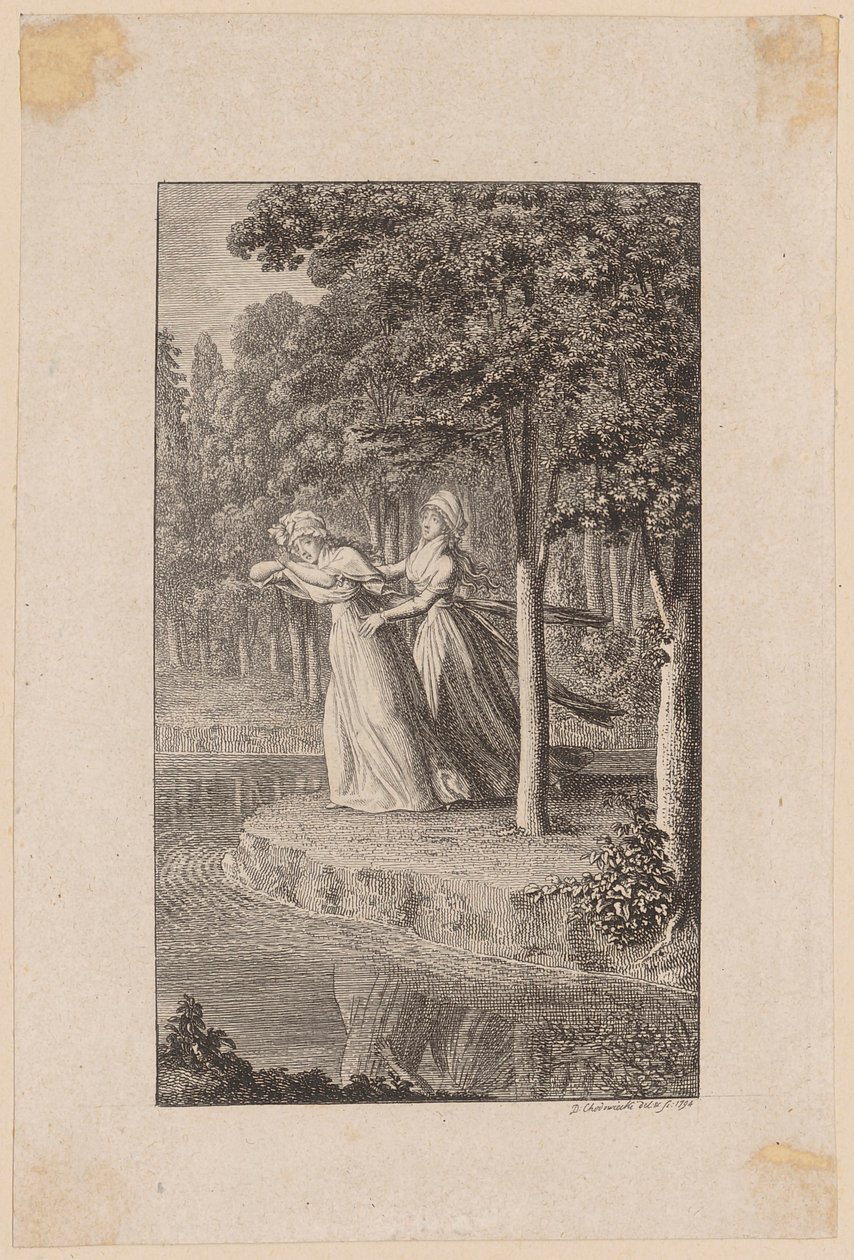 Grabado en cobre de la portada de la revista «Leipziger Monatschrift» de 1794 de Daniel Nikolaus Chodowiecki