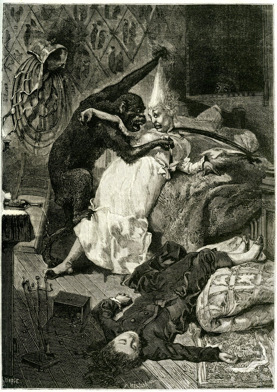 Ilustración de "Los crímenes de la calle Morgue" de Edgar Allan Poe de Daniel Urrabieta (after) Vierge