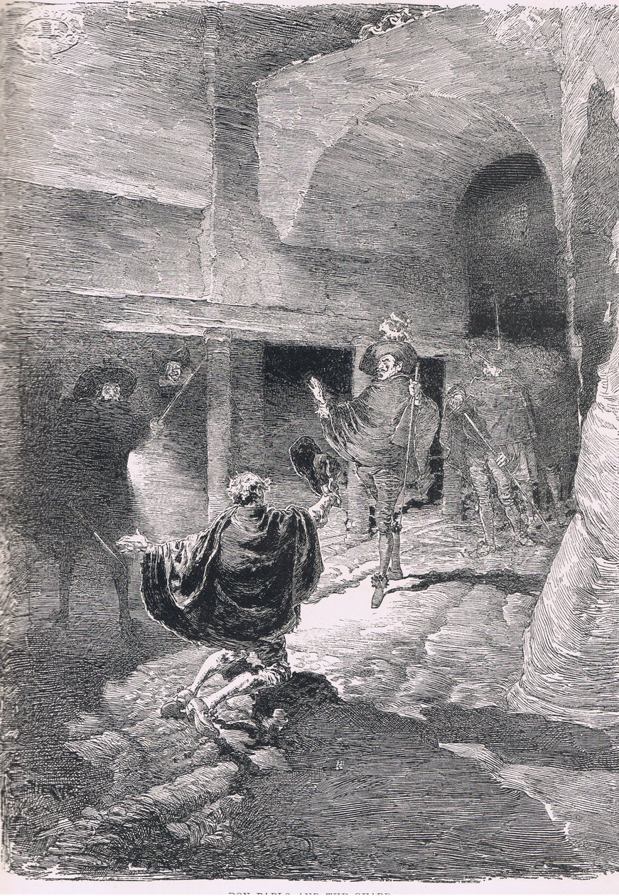 Don Pablo y la guardia, de The Magazine of Art 1893, Cassell and Company de Daniel Urrabieta Vierge