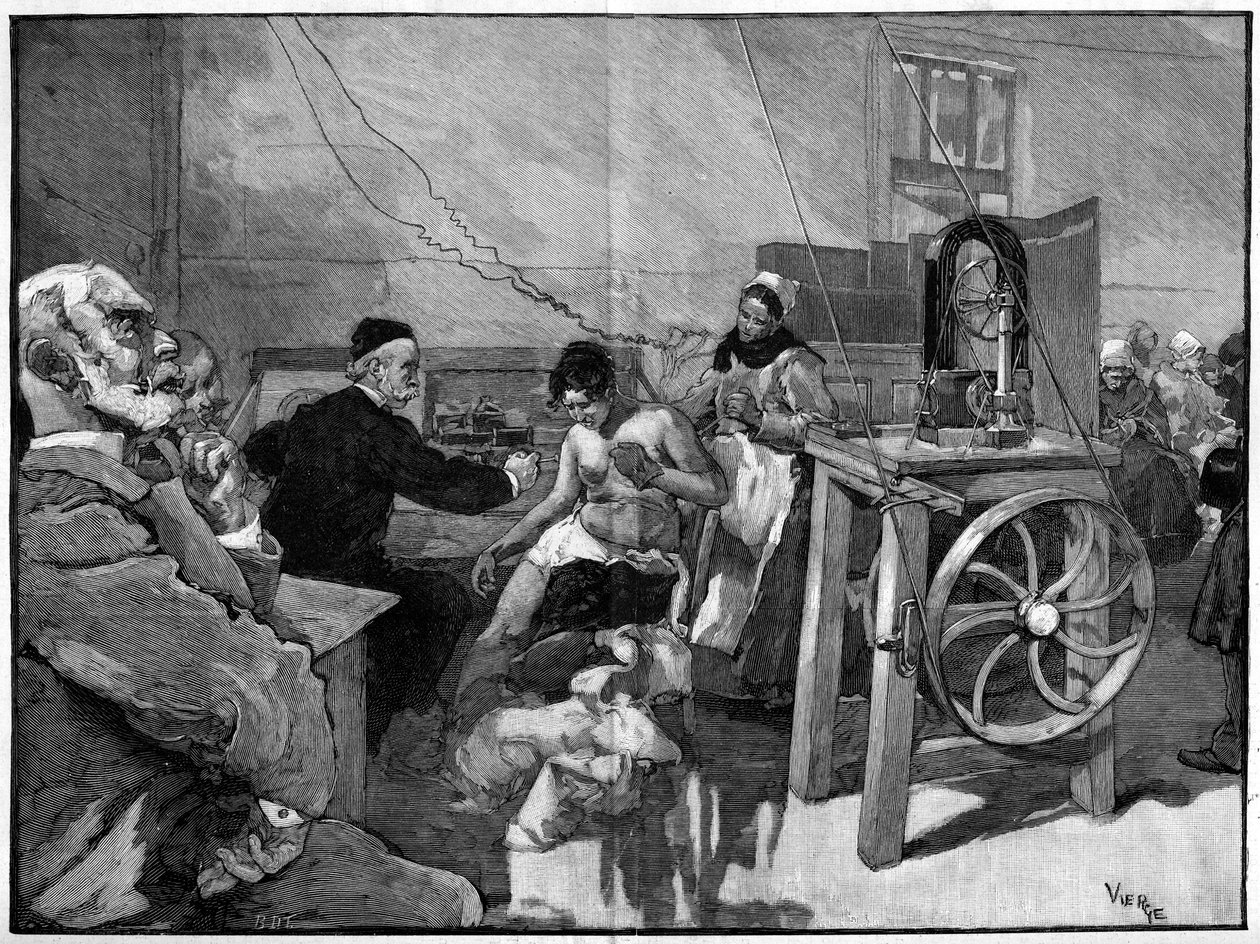 Electroterapia en la Salpetriere: diagnóstico por el Dr. Vigouroux en 1887 de Daniel Urrabieta Vierge