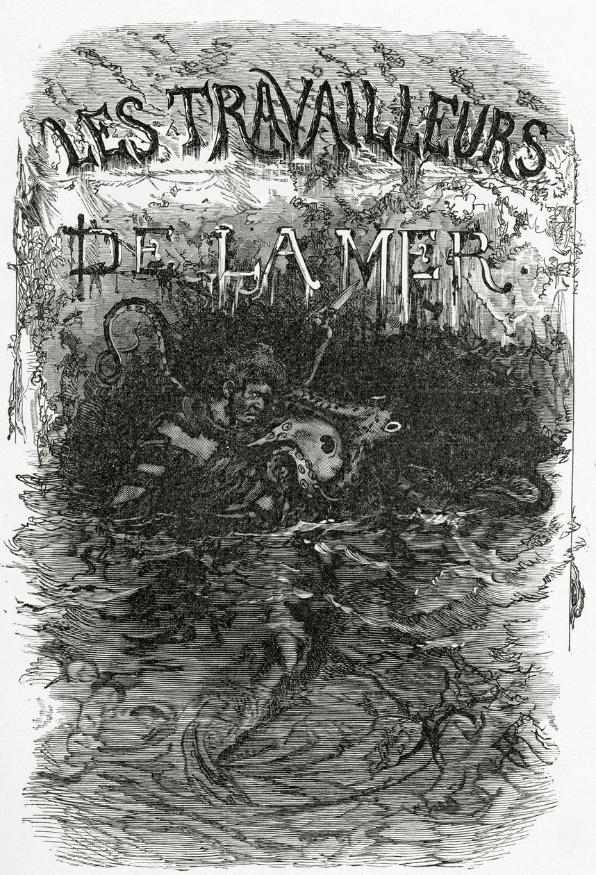 Ilustración para la novela Les Travailleurs de la Mer, siglo XIX de Daniel Urrabieta Vierge