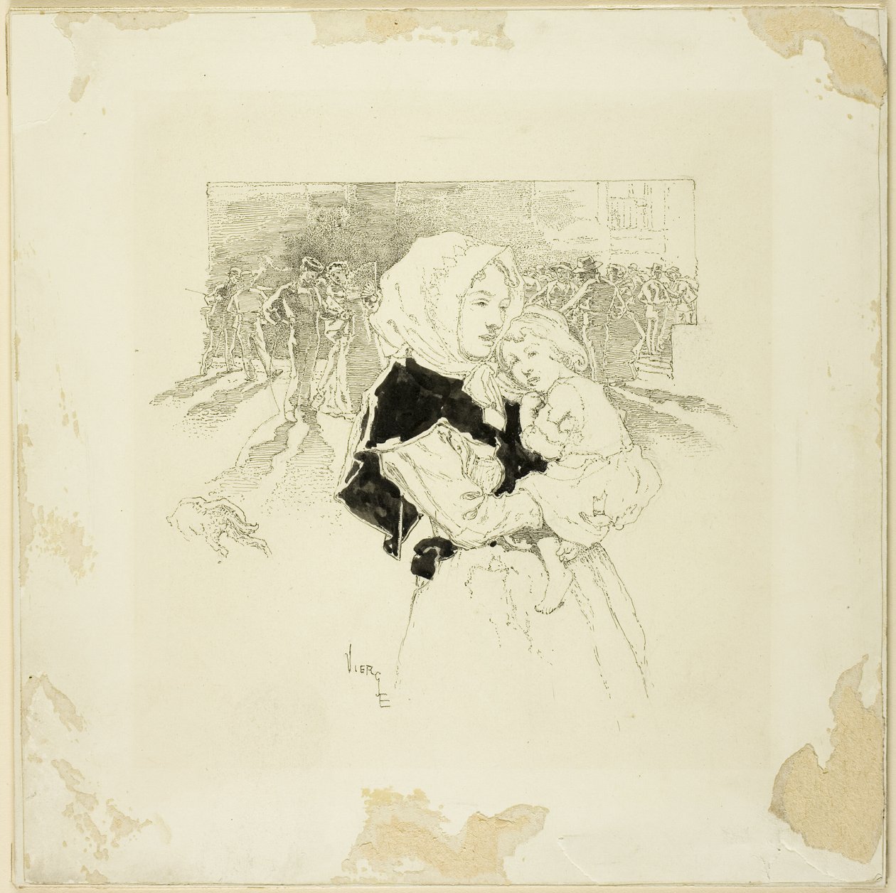 Mujer y niño de Daniel Urrabieta Vierge