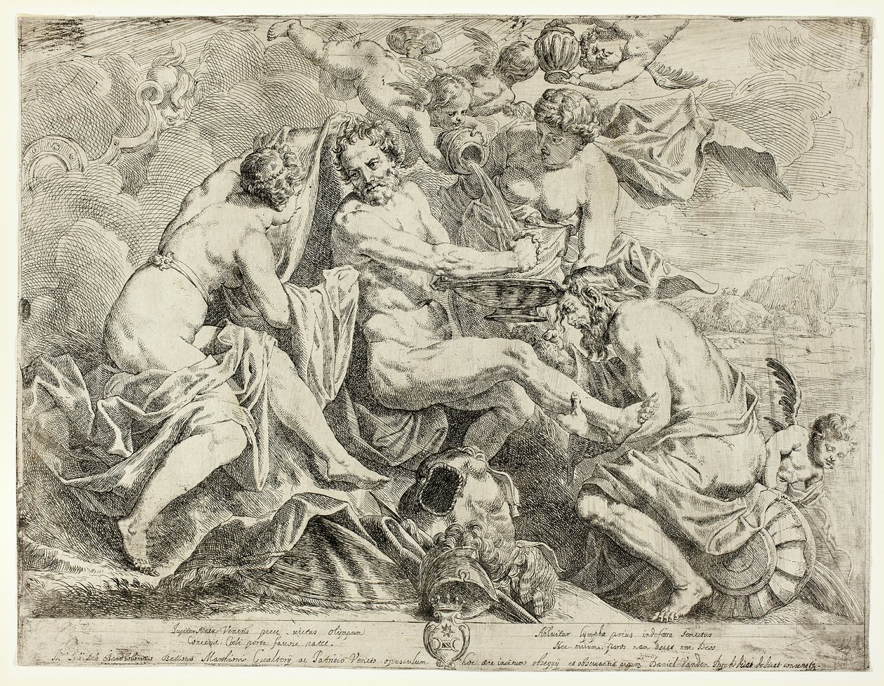La deificación de Eneas por ninfas y cupidos de Daniel van den Dyck