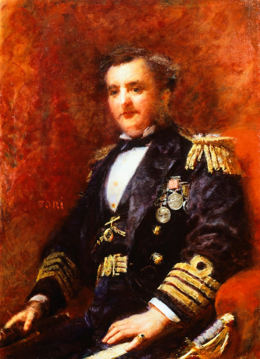 Retrato del almirante Mervyn Medlycott, de Daniele Ranzoni, óleo sobre lienzo de Danielle Ranzoni