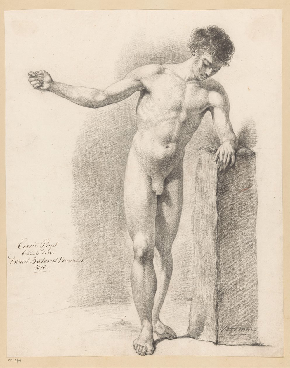 Desnudo masculino de pie, visto de frente (1er premio 1818) de Daniël Batavus Voorman