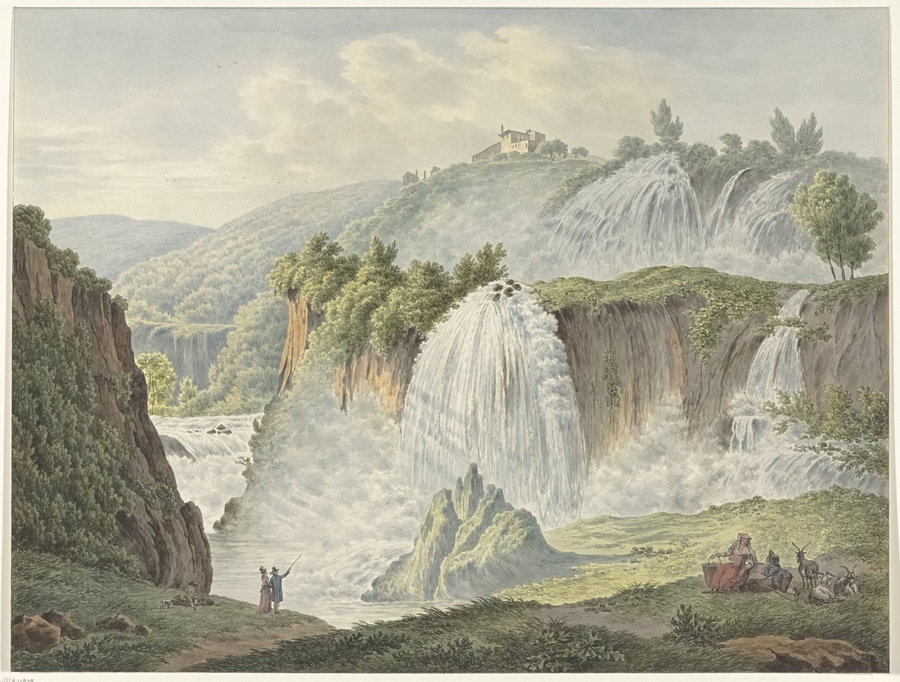 Vista de las cascadas de Tivoli. de Daniël Dupré