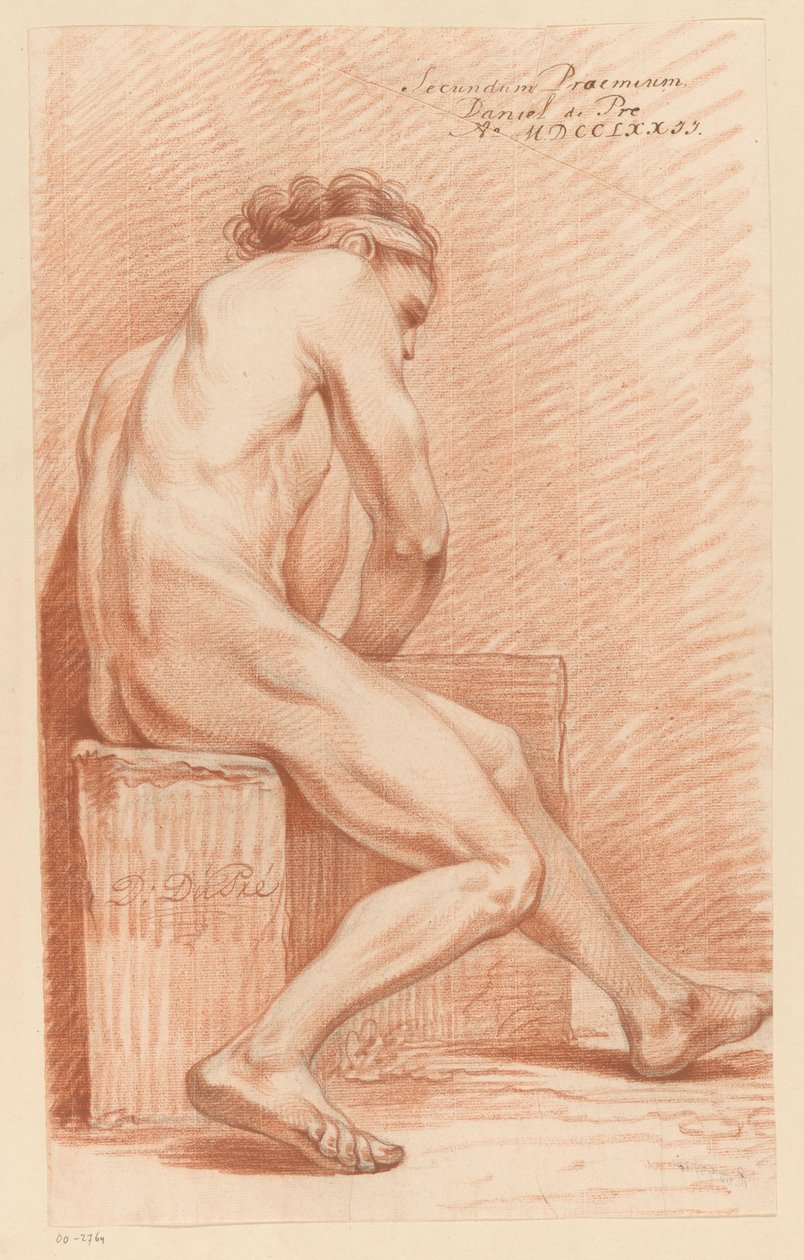 Desnudo masculino sentado, vista lateral (2º premio 1772) de Daniël Dupré