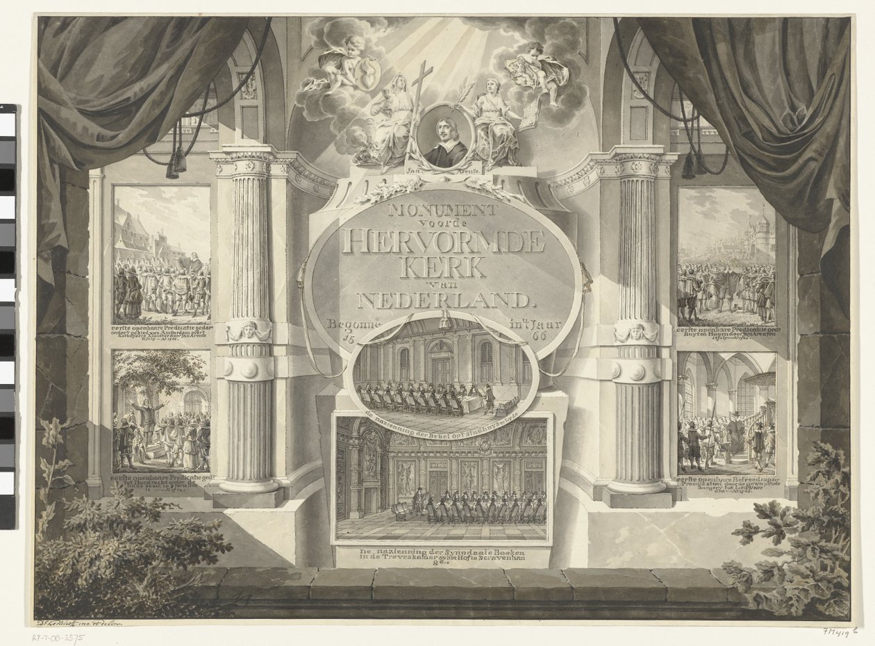 Monumento a la Iglesia Reformada de los Países Bajos, de 1566 Monumento a la Iglesia Reformada de los Países Bajos. Comenzó en el año 1566 (título sobre objeto) de Daniël Kerkhoff