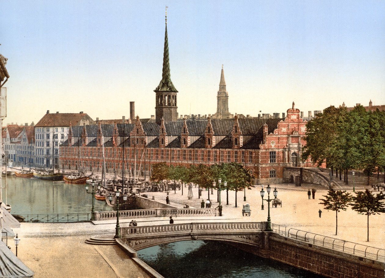 La Antigua Bolsa, Copenhague, 1890-1900 de Danish Photographer