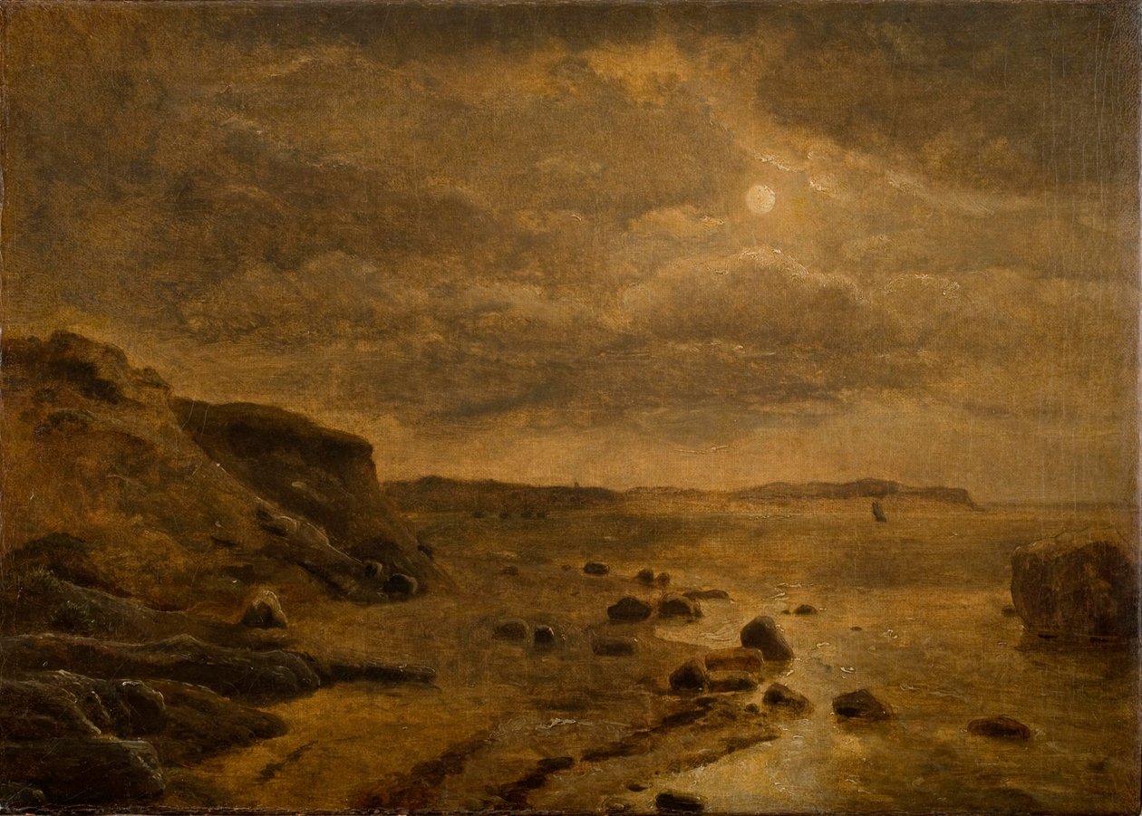 Luz de luna. La costa oeste de Jutlandia en Bovbjerg de Dankvart Dreyer