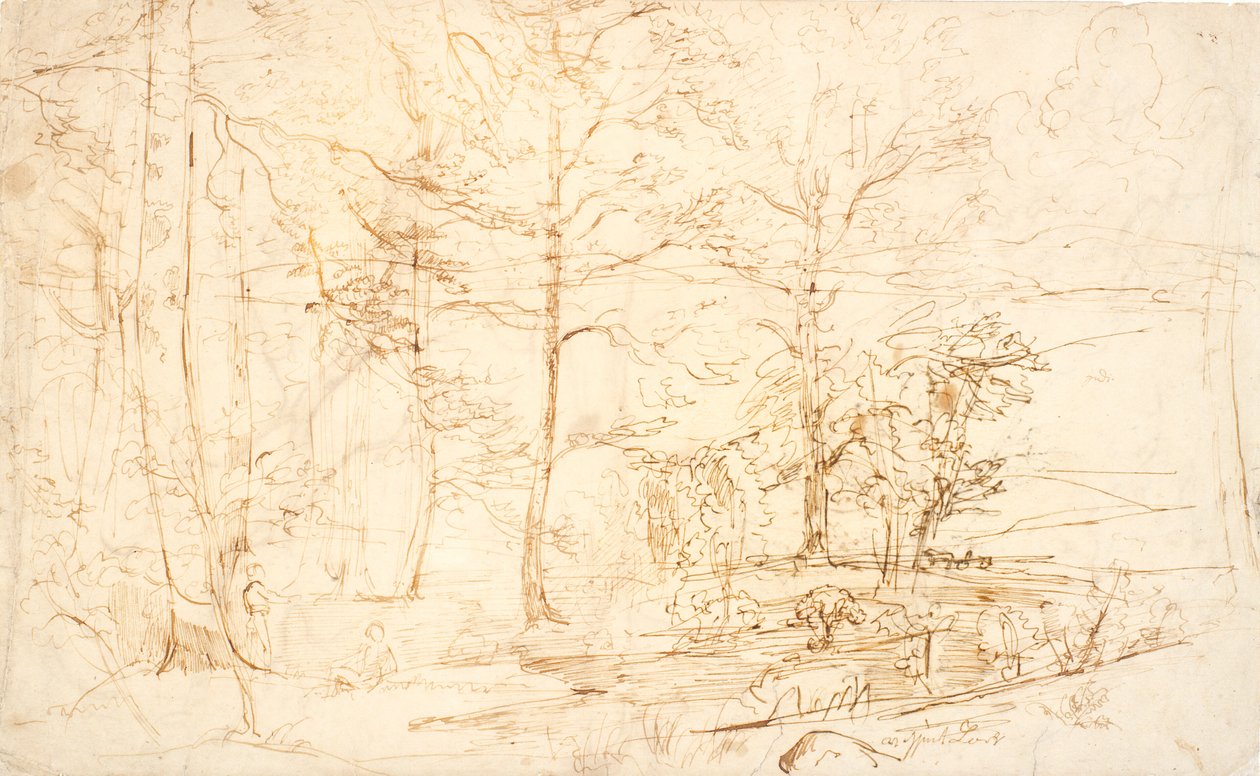 Vista desde un bosque sobre páramo y colinas de Dankvart Dreyer