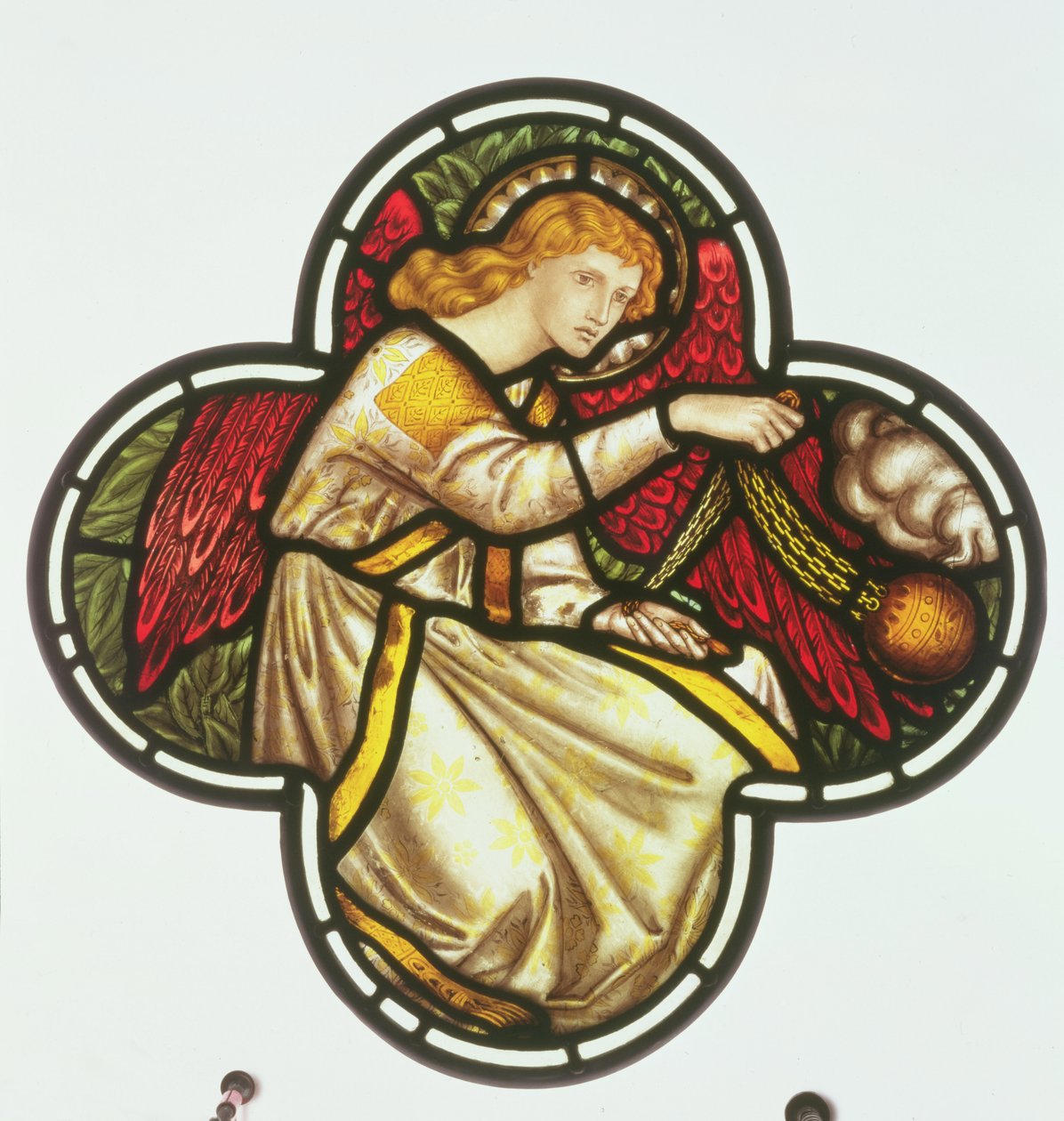 Ventana de un ángel balanceando un incensario, hecha por la fábrica de William Morris, 1870 de Dante Gabriel and Burne Jones, Edward Rossetti