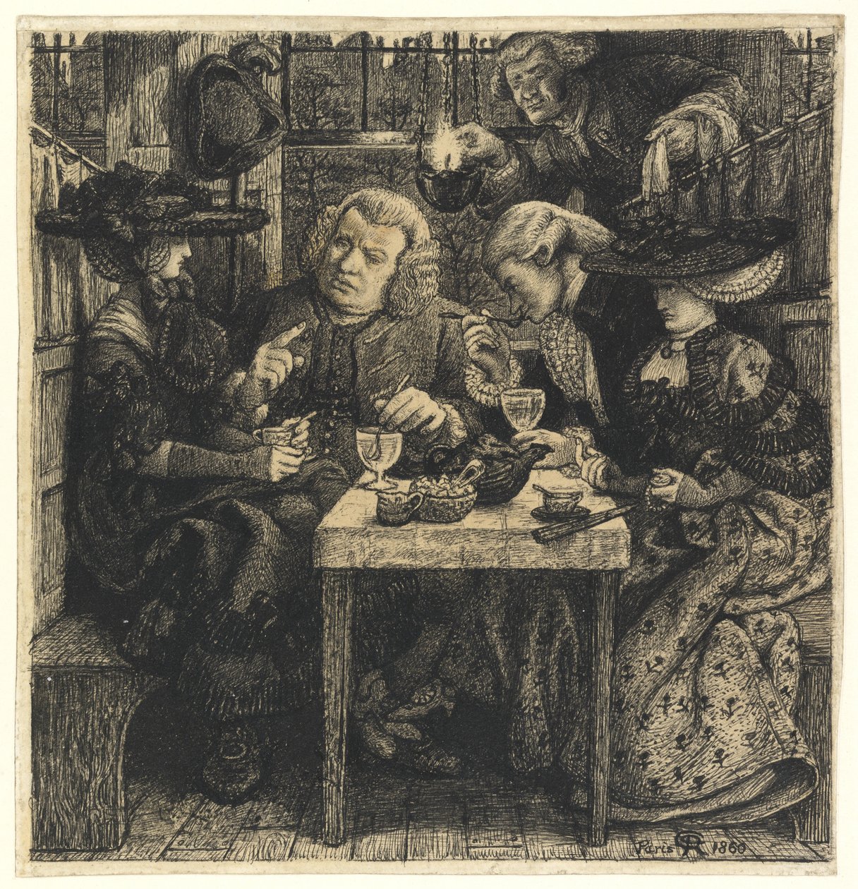 Dr. Johnson en el Mitre, 1860 de Dante Gabriel Charles Rossetti