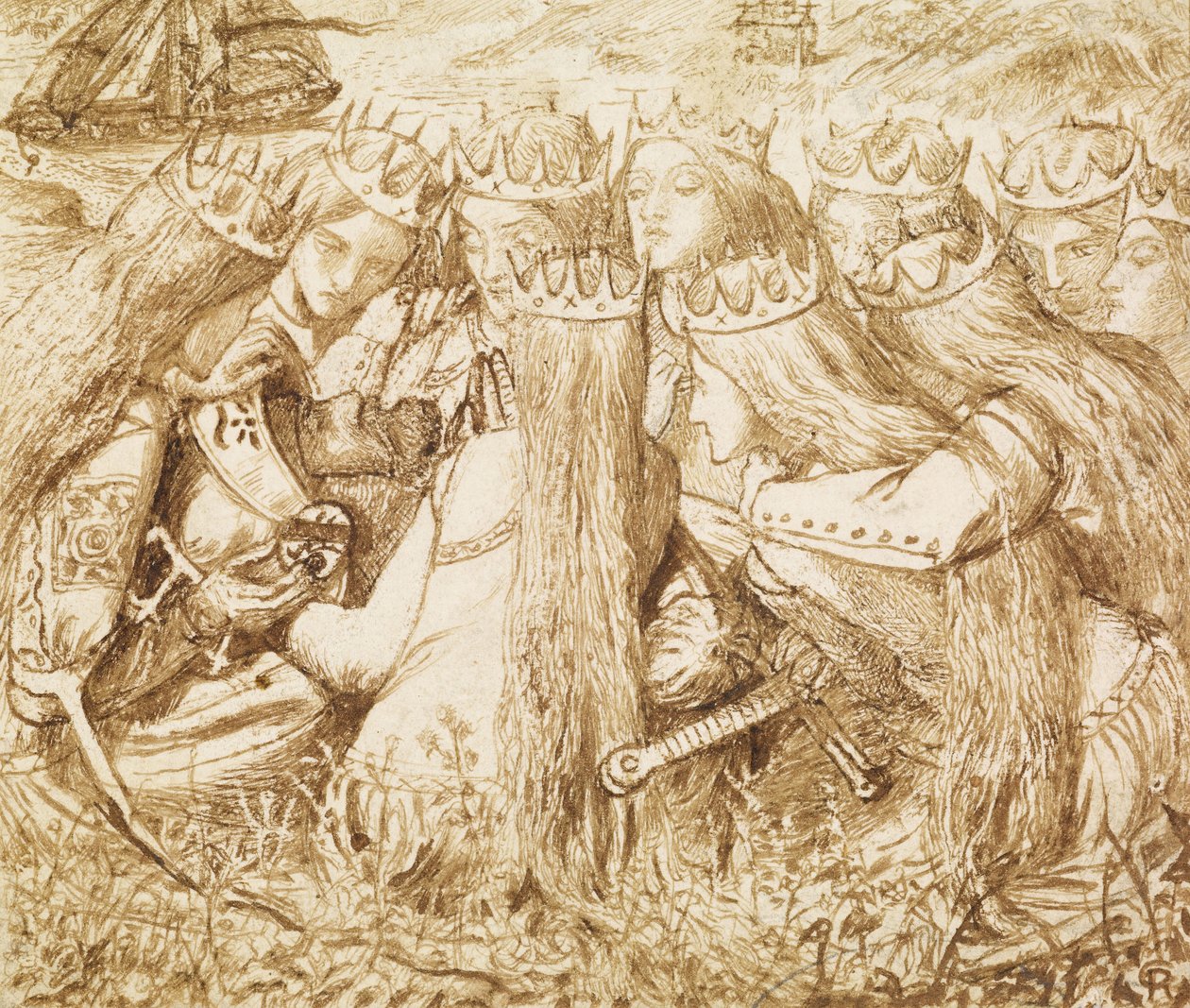 Diseño para Moxons Tennyson de Dante Gabriel Charles Rossetti