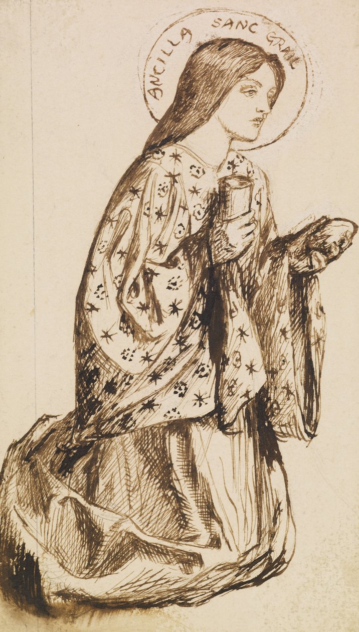 Launcelot en el Santuario del Santo Grial de Dante Gabriel Charles Rossetti