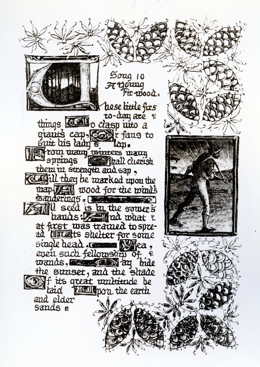 Texto iluminado de la secuencia de sonetos 