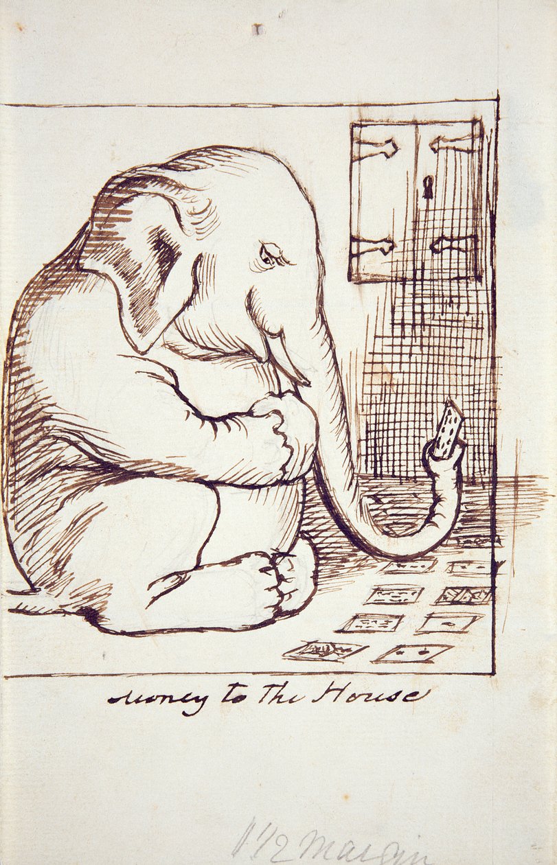 Money to the House, c.1873 (pluma y tinta sobre papel) de Dante Gabriel Charles Rossetti