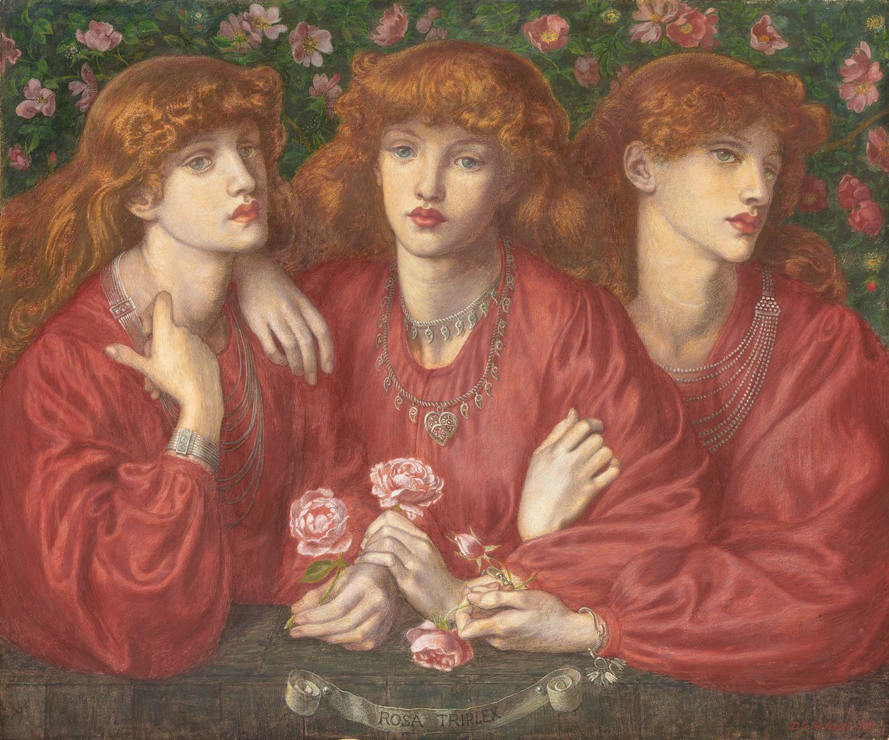 Rosa Triplex: Un triple retrato de May Morris, 1874 de Dante Gabriel Charles Rossetti