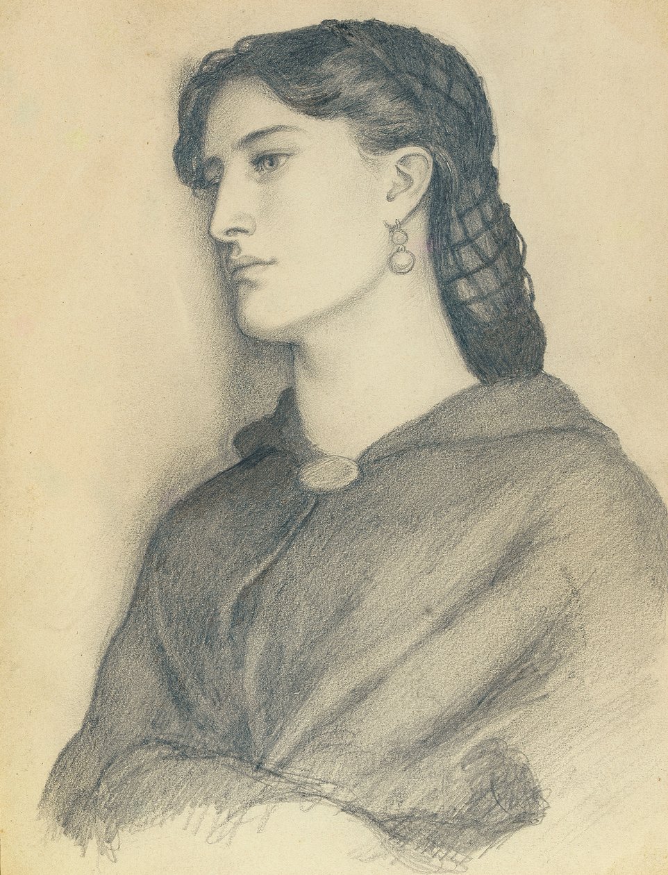 Estudio de Aggie Manetti de Dante Gabriel Charles Rossetti