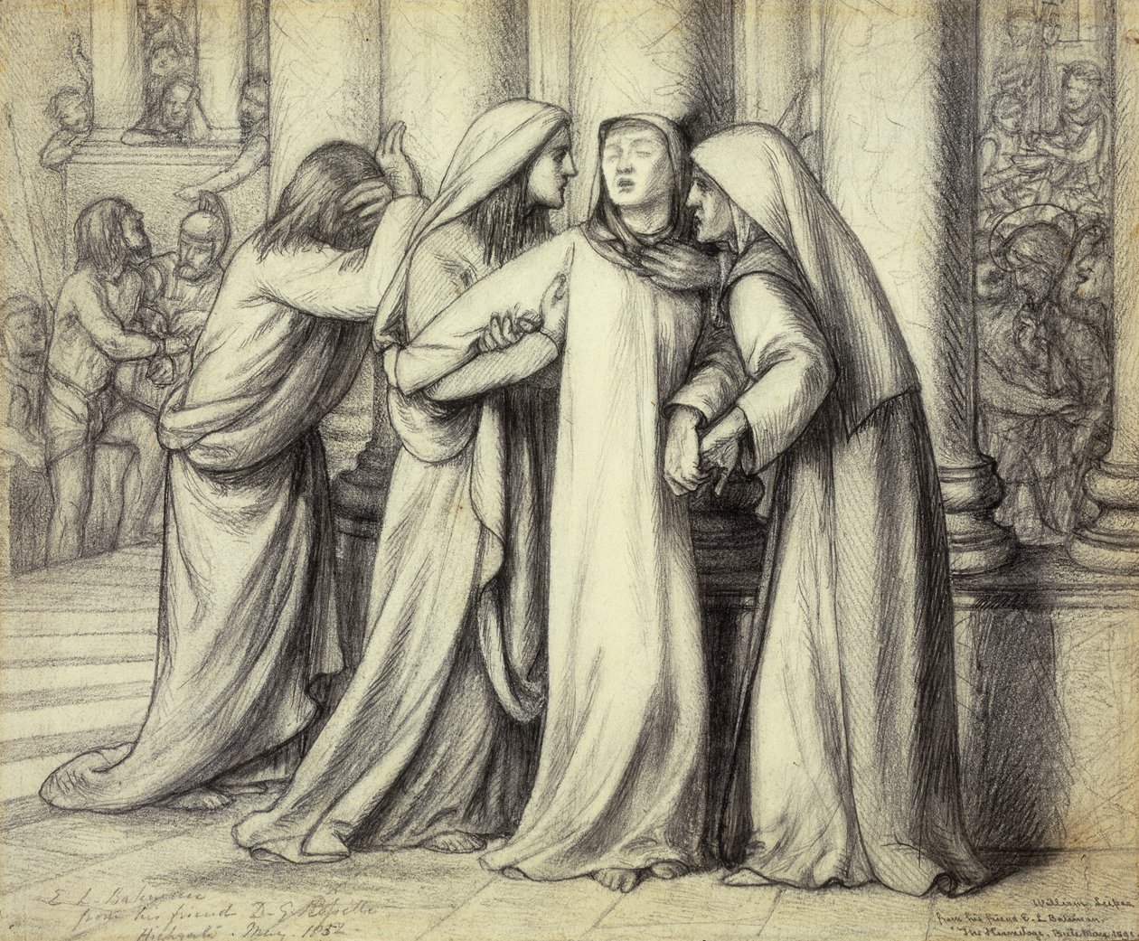 La Virgen María siendo consolada, 1891 de Dante Gabriel Charles Rossetti
