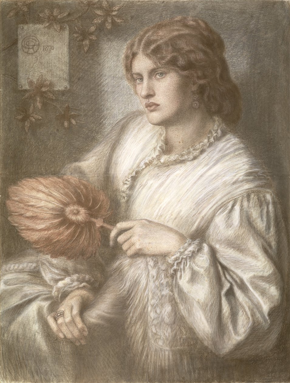 Mujer con abanico, 1870 de Dante Gabriel Charles Rossetti