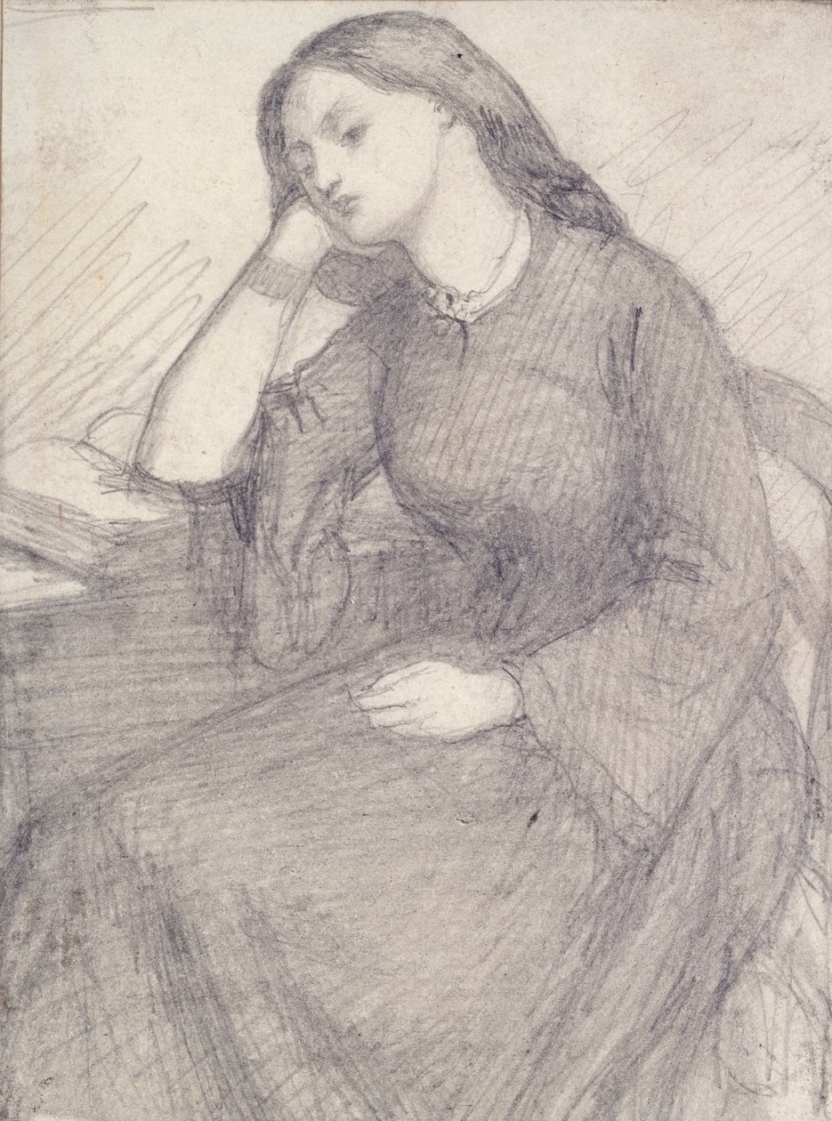Retrato de Elizabeth Siddal, sentada, c1840s de Dante Gabriel Rossetti