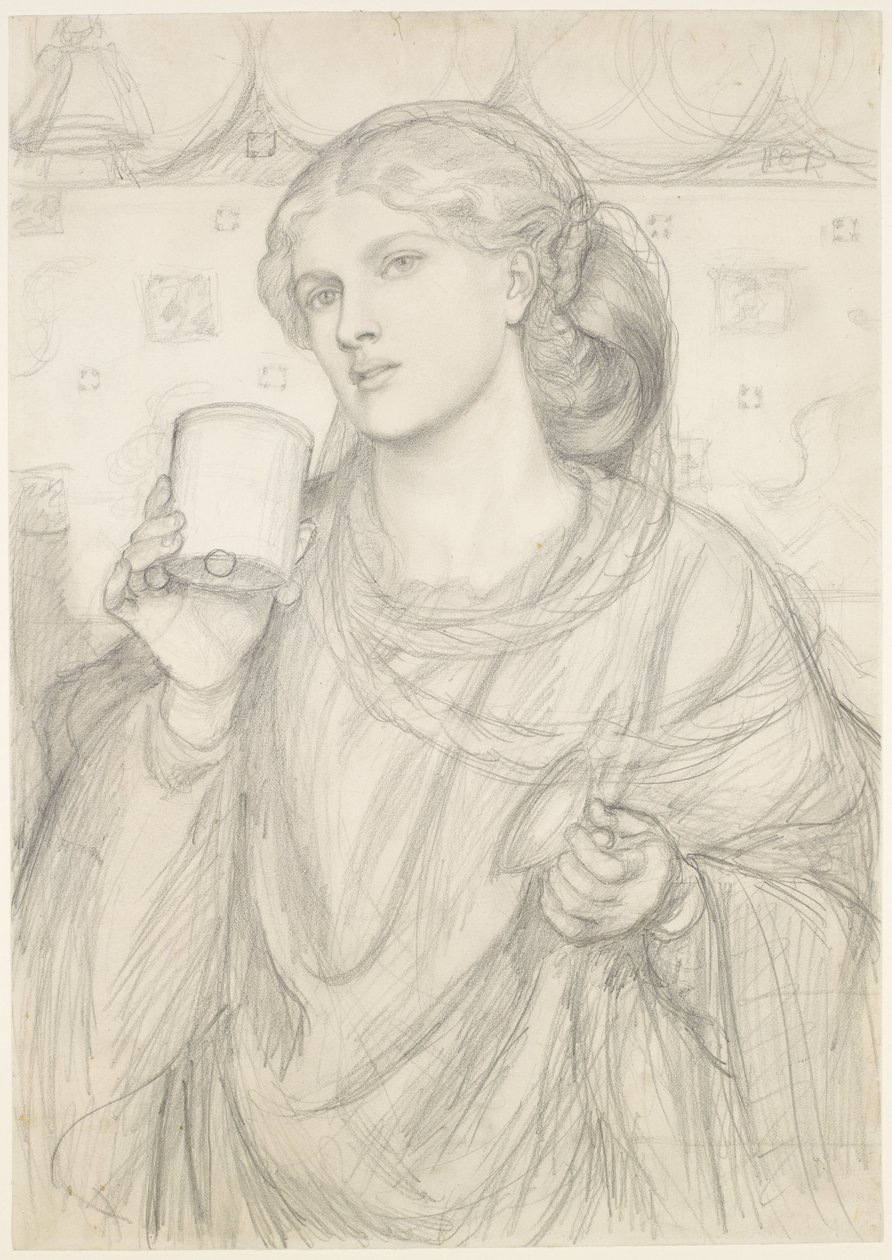 The Loving Cup - Estudio de composición de Dante Gabriel Rossetti
