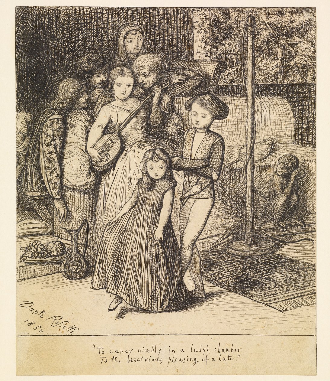 Bailar ágilmente en la alcoba de una dama al lascivo deleite de un laúd de Dante Gabriel Rossetti
