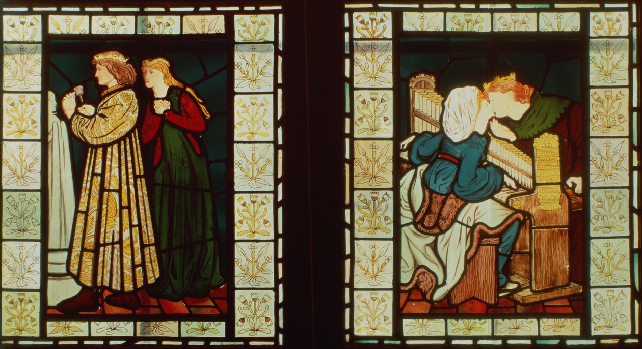 Luna de Miel del Rey René de Anjou, por Burne-Jones y Dante G. Rossetti, 1862 de Dante Gabriel and Burne Jones, Edward Rossetti