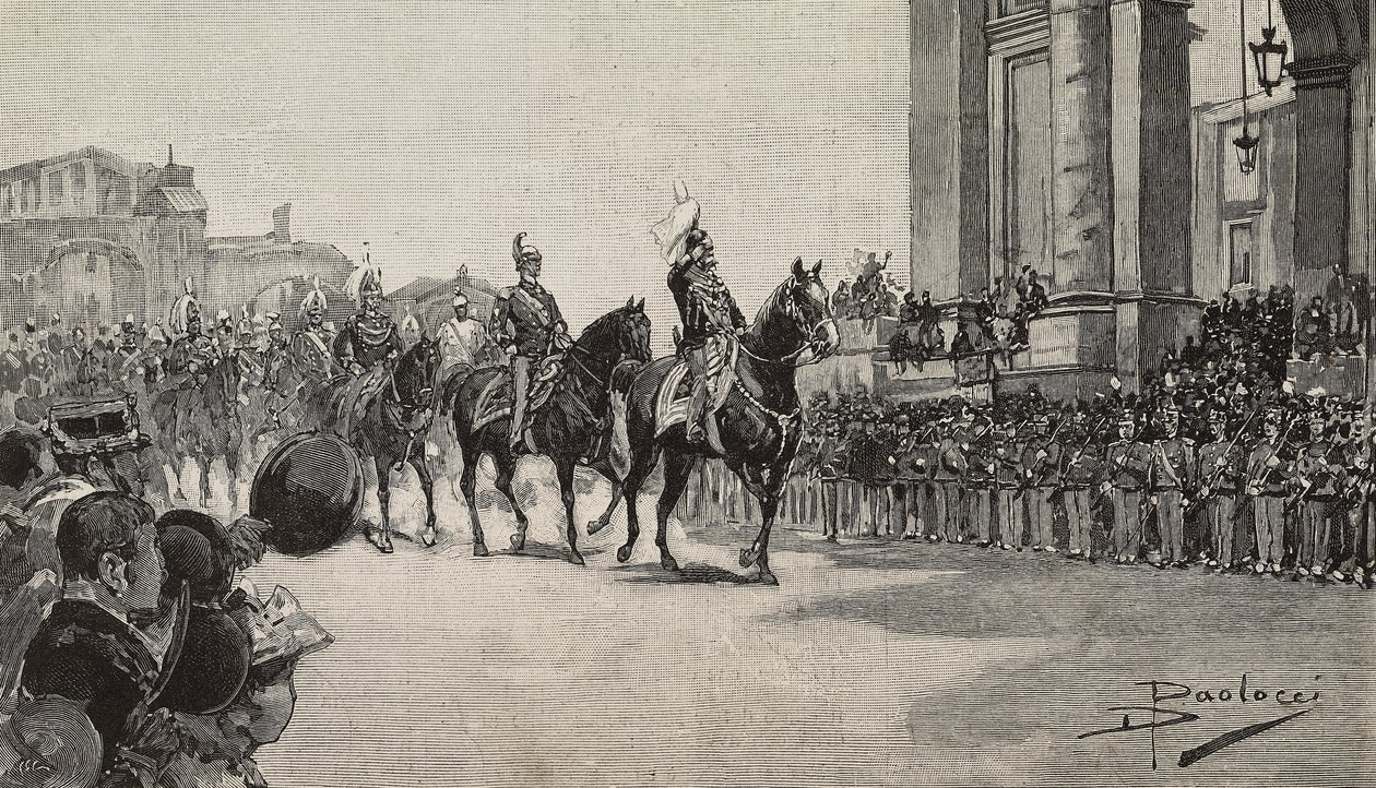 Desfile militar en Macao con motivo del cumpleaños del Rey Umberto I, 14 de marzo de Dante Paolocci