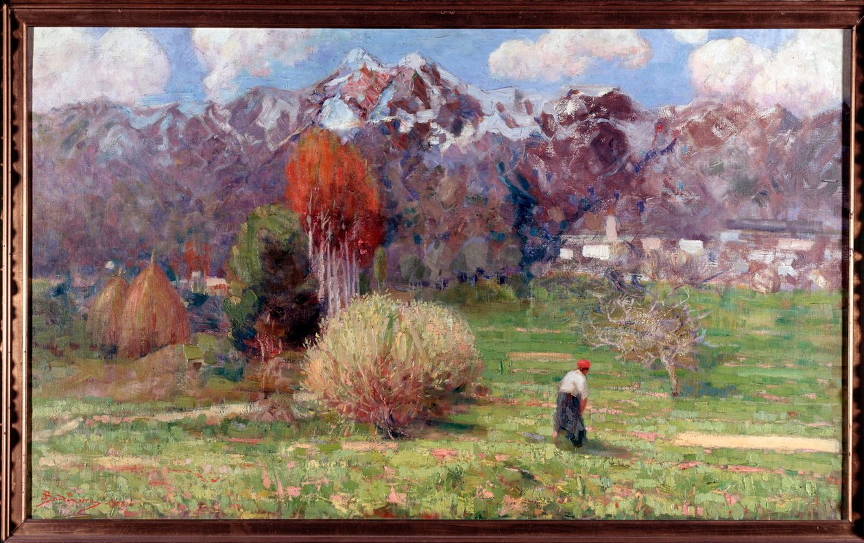 Paisaje de montañas (Landscape) Pintura de Dario Bardinero (1868-1908) Genes Galleria d