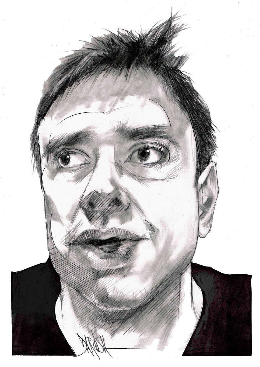 Alessandro Di Battista, 2023 (dibujo digital a lápiz de color) de Dariush Radpour