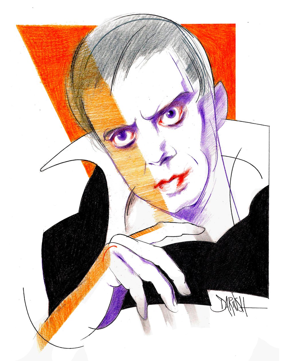 Carmelo Bene (dibujo digital a lápiz de color) de Dariush Radpour