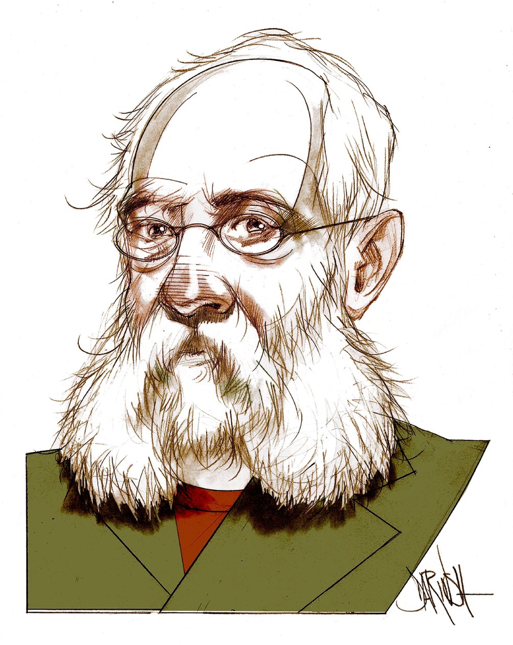 Ferdinand Petruccelli De Gattina , 2016 (dibujo digital a lápiz de color) de Dariush Radpour