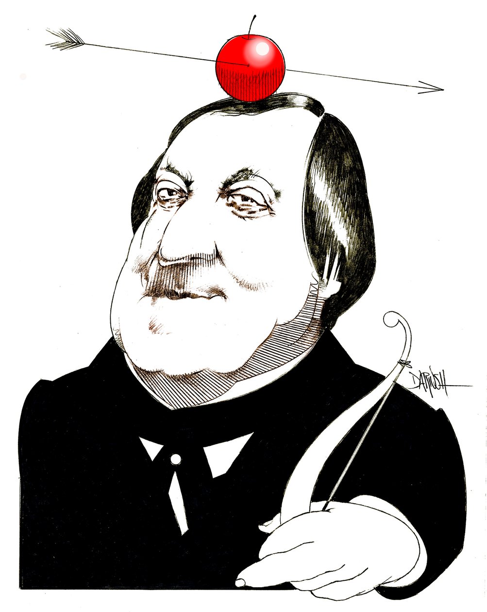Gioachino Rossini, 2024 (dibujo digital a lápiz de color) de Dariush Radpour