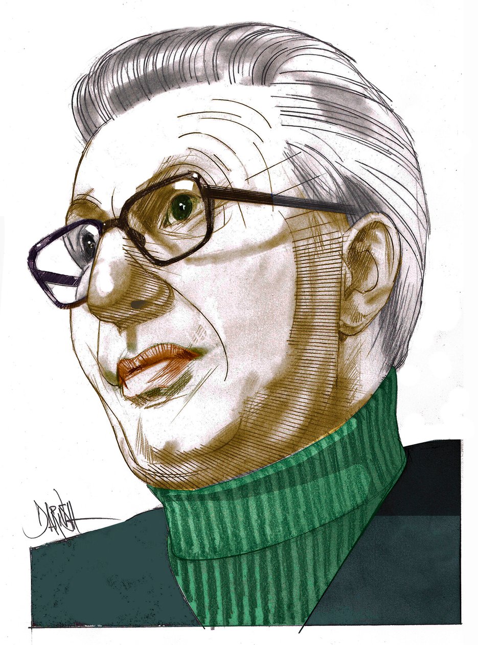 Piero Scanziani, 2022 (dibujo digital a lápiz de color) de Dariush Radpour