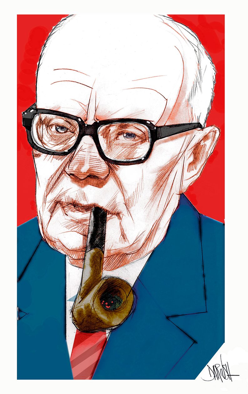 Sandro Pertini, 2022 (dibujo digital a lápiz de color) de Dariush Radpour