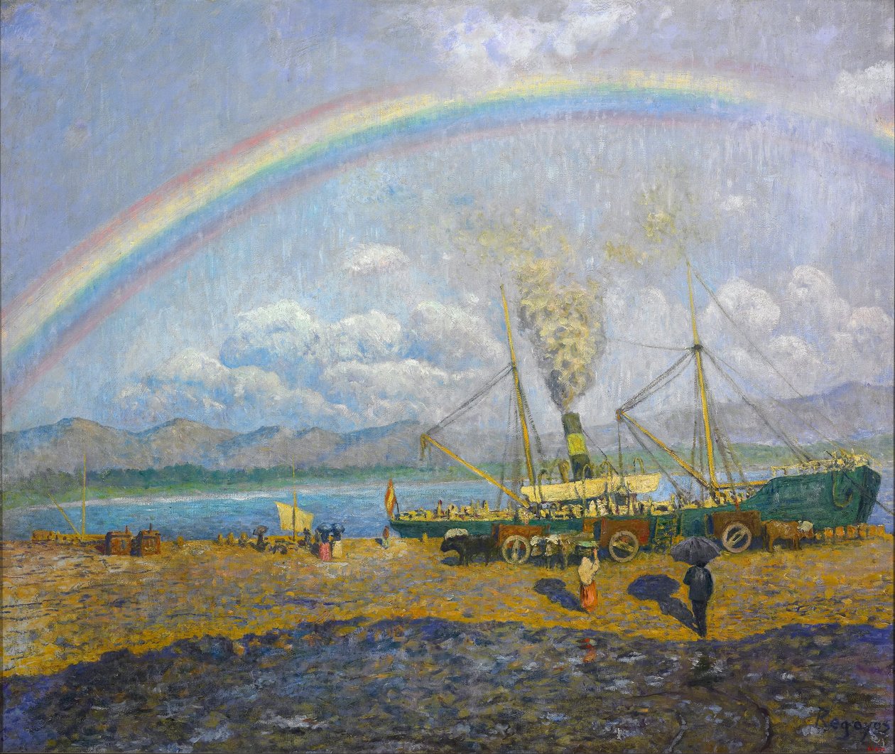 El aguacero. Bahía de Santoña de Darío de Regoyos