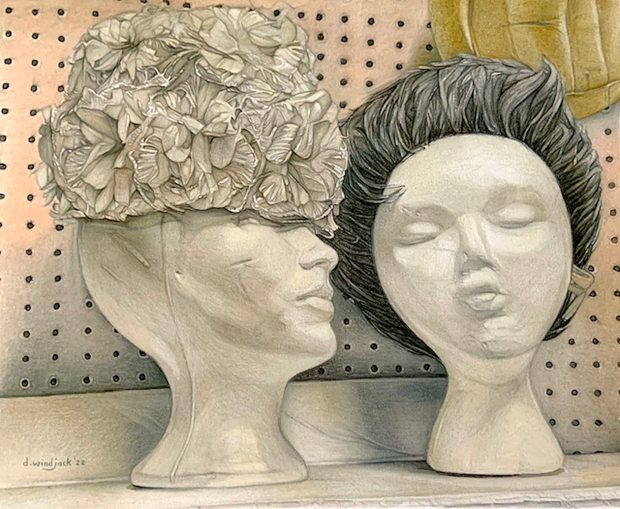 Hail To The Bigwigs, 2022 (lápiz sobre papel) de Darrell Windjack