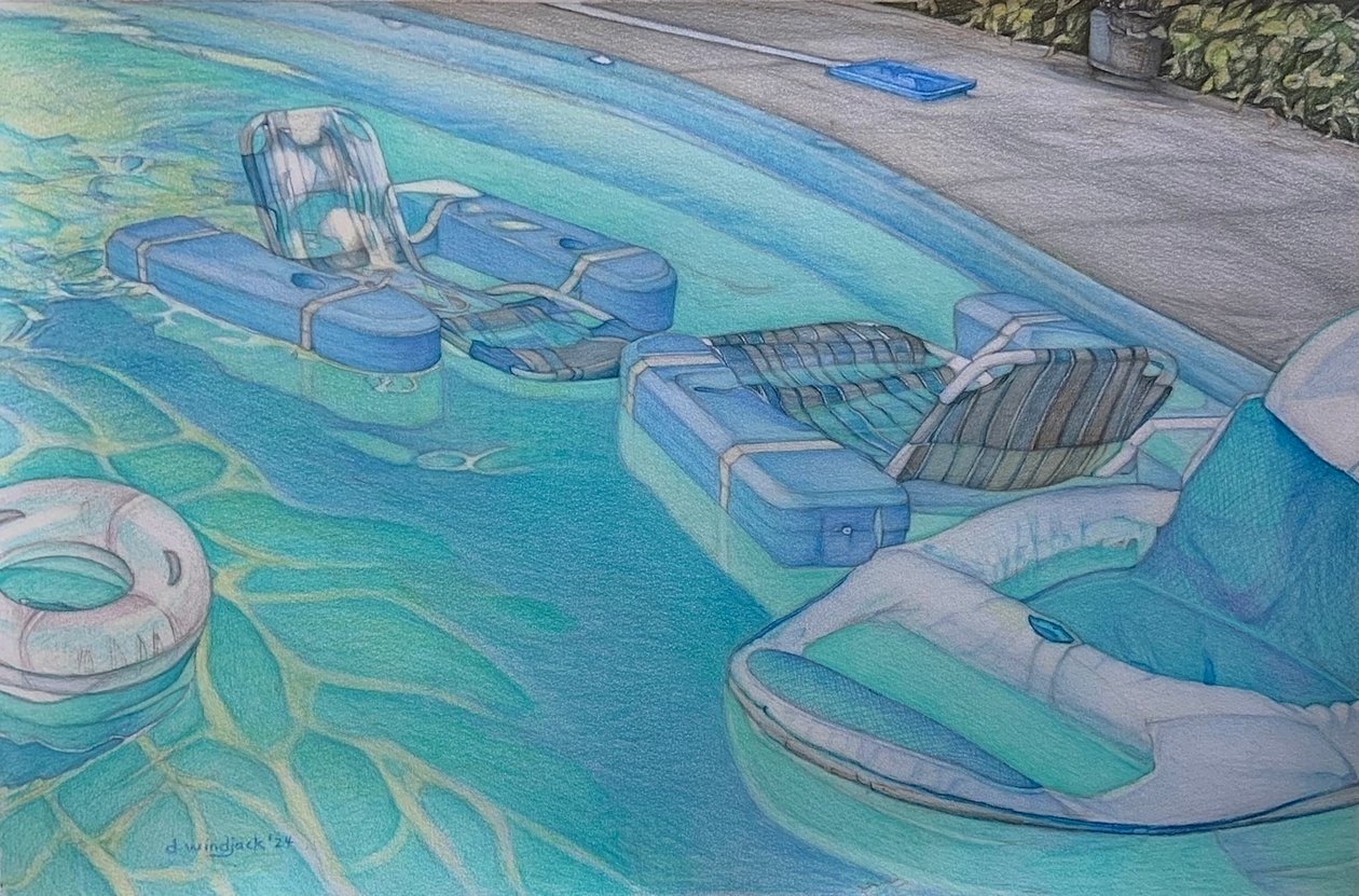 Summer Vibes, 2024 (lápiz sobre papel) de Darrell Windjack