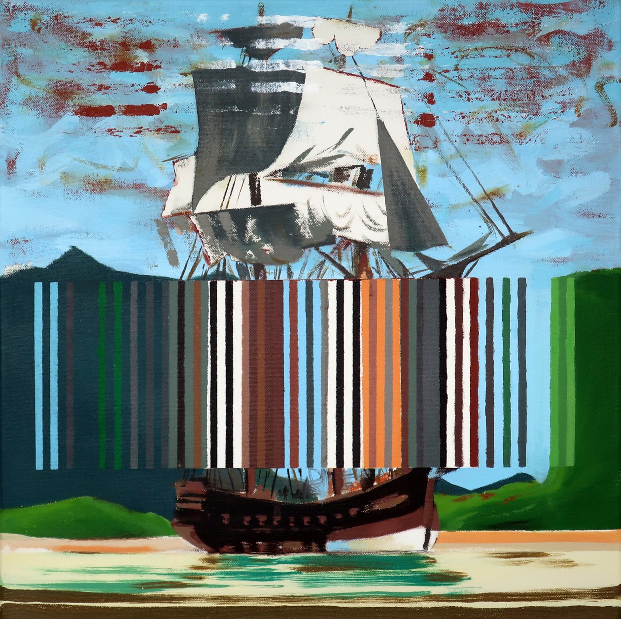 Bark Endeavour, 2019 (acrílico sobre lienzo) de Darren Coffield