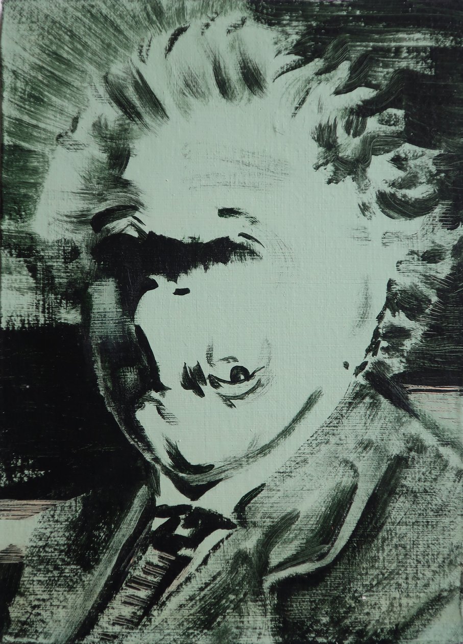 Einstein, 2013 (acrílico sobre tabla) de Darren Coffield