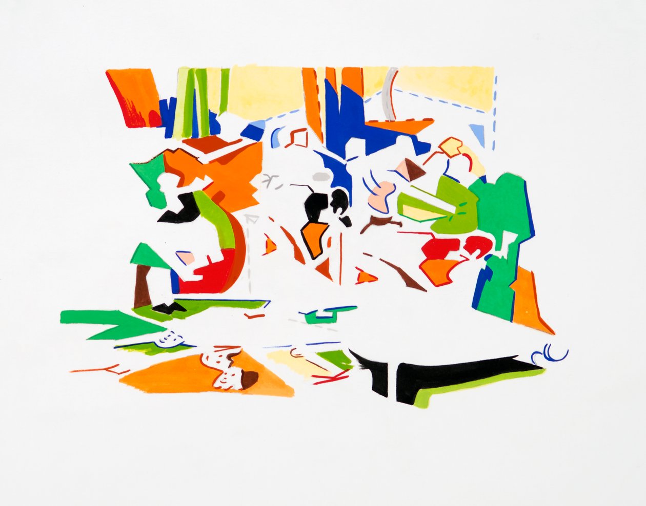 Fiesta del pan (paisaje), 2019 (gouache sobre papel) de Darren Coffield